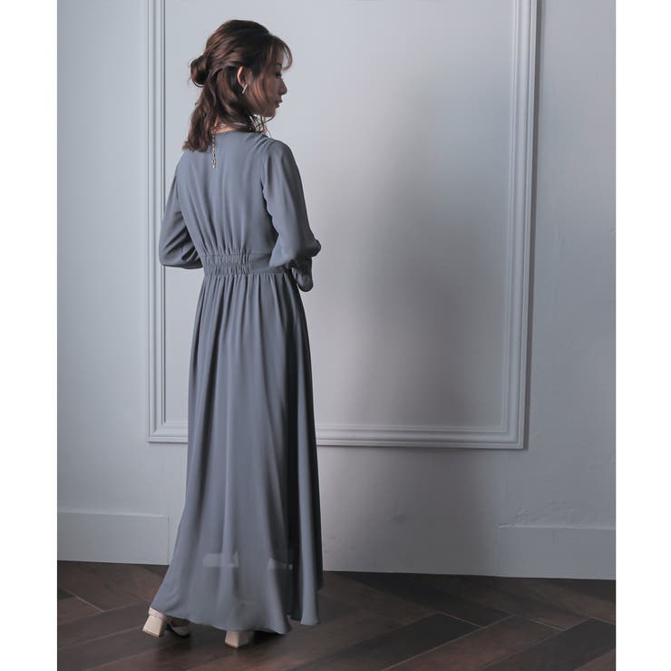 レースコンビネーションシフォンロングドレス 結婚式 ワンピース | epicday | 詳細画像22 