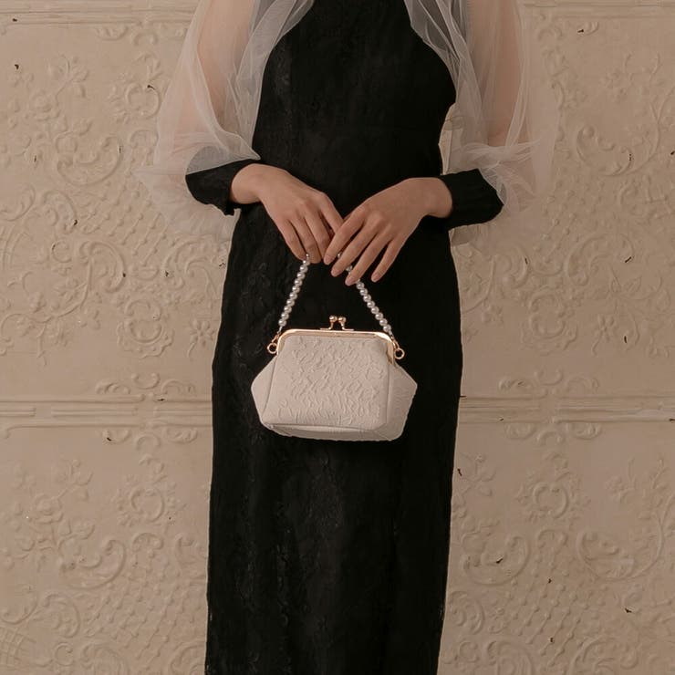 パールハンドルふくれジャガードハンドバッグ パーティーバッグ パーティー | epicday | 詳細画像7 