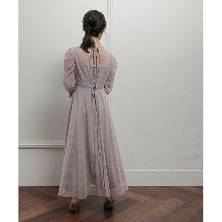 ギャザースリーブチュールレースロングドレス 結婚式 ワンピース | epicday | 詳細画像29 