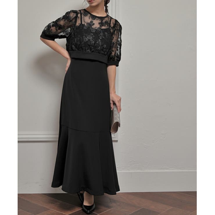 【美品】結婚式　コンビネーションレースドレス/FWFO234513 レースコンビネーションマーメイドドレス ドレス 結婚式[品番