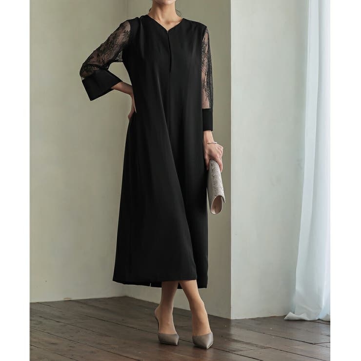 ディープスリットネックロングワンピース ドレス 結婚式 | epicday | 詳細画像32 