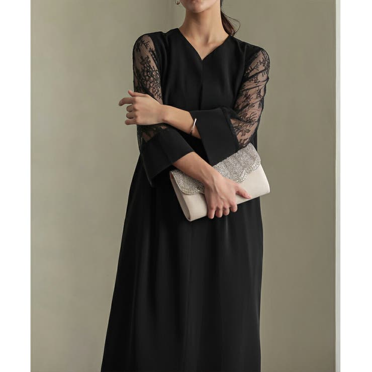 ディープスリットネックロングワンピース ドレス 結婚式 | epicday | 詳細画像34 