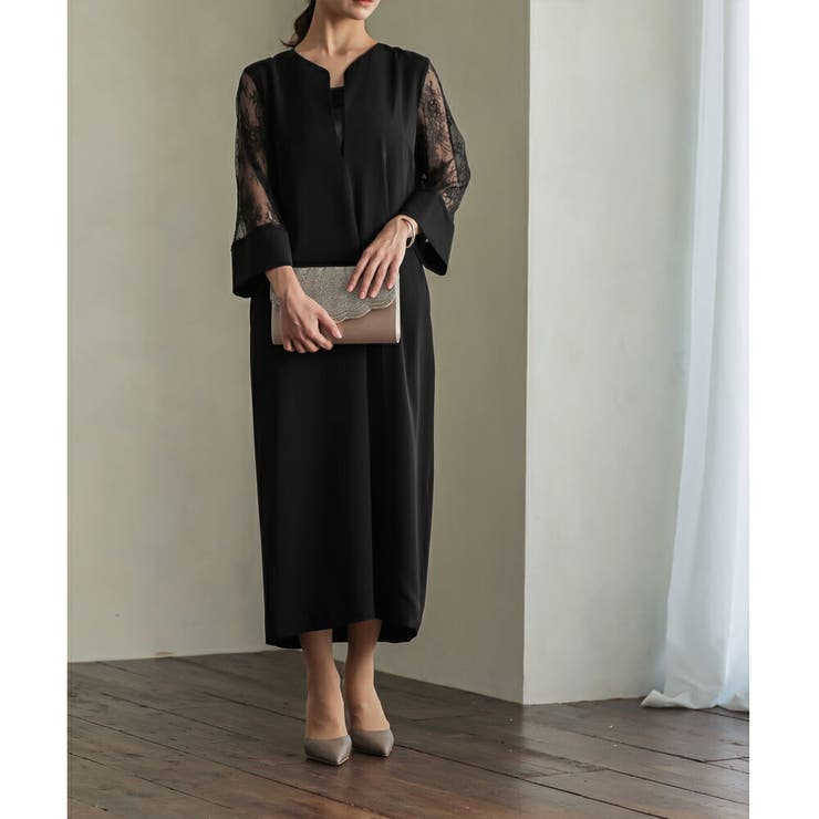 ディープスリットネックロングワンピース ドレス 結婚式 | epicday | 詳細画像37 