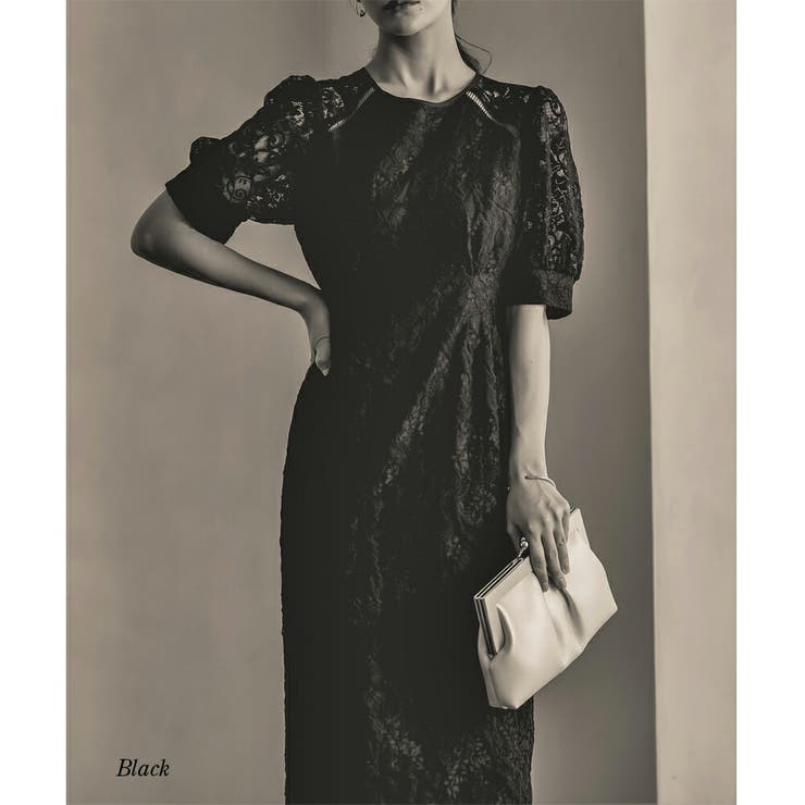 ブラック | レースタイトロングドレス ドレス 結婚式 | epicday