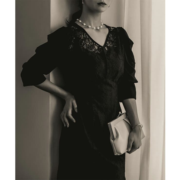 ギャザースリーブレースロングワンピース ドレス 結婚式 | epicday | 詳細画像31 