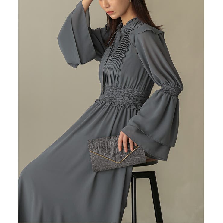 プリーツシフォンロングドレス ドレス 結婚式 | epicday | 詳細画像9 