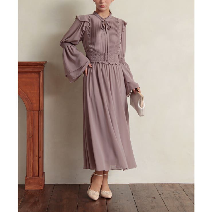 プリーツシフォンロングドレス ドレス 結婚式 | epicday | 詳細画像25 