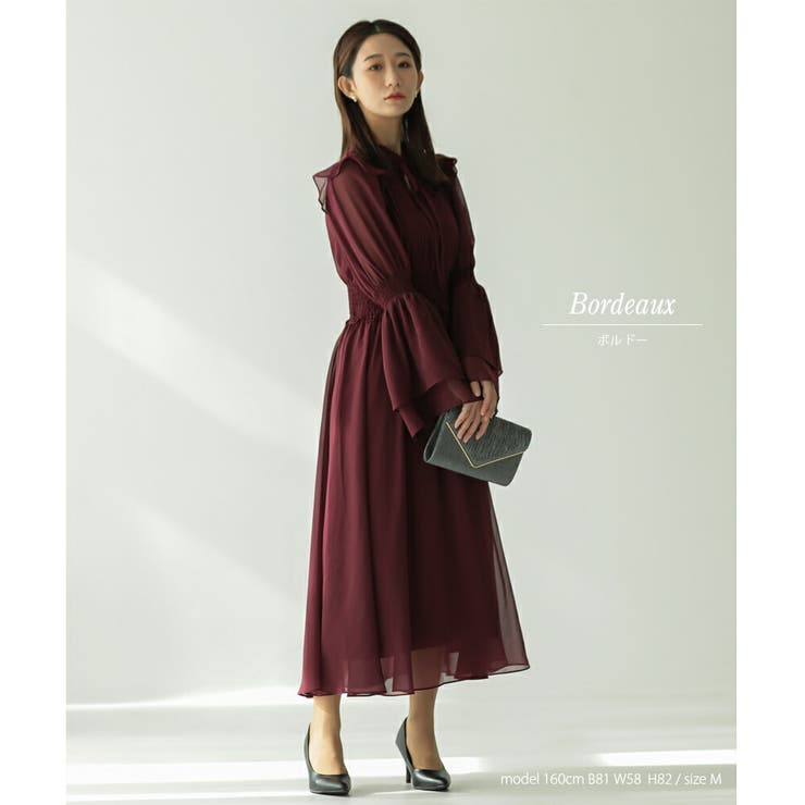 プリーツシフォンロングドレス ドレス 結婚式 | epicday | 詳細画像42 