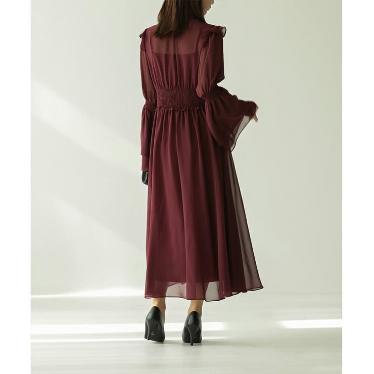 プリーツシフォンロングドレス ドレス 結婚式 | epicday | 詳細画像46 