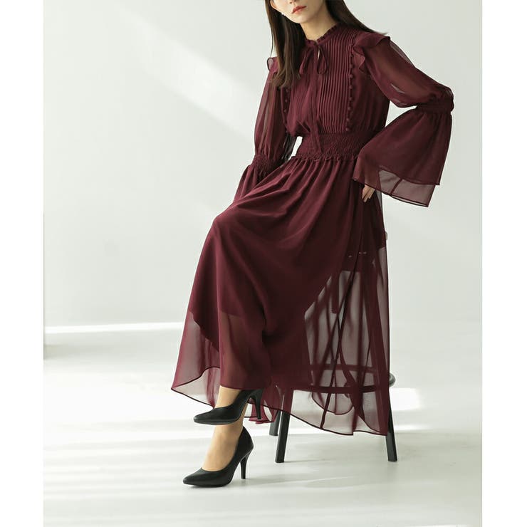 プリーツシフォンロングドレス ドレス 結婚式 | epicday | 詳細画像50 