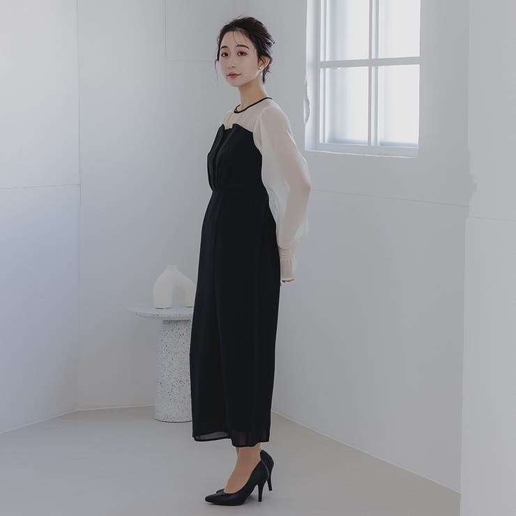 ボリュームスリーブシフォンロングワンピース ドレス 結婚式 | epicday | 詳細画像46 