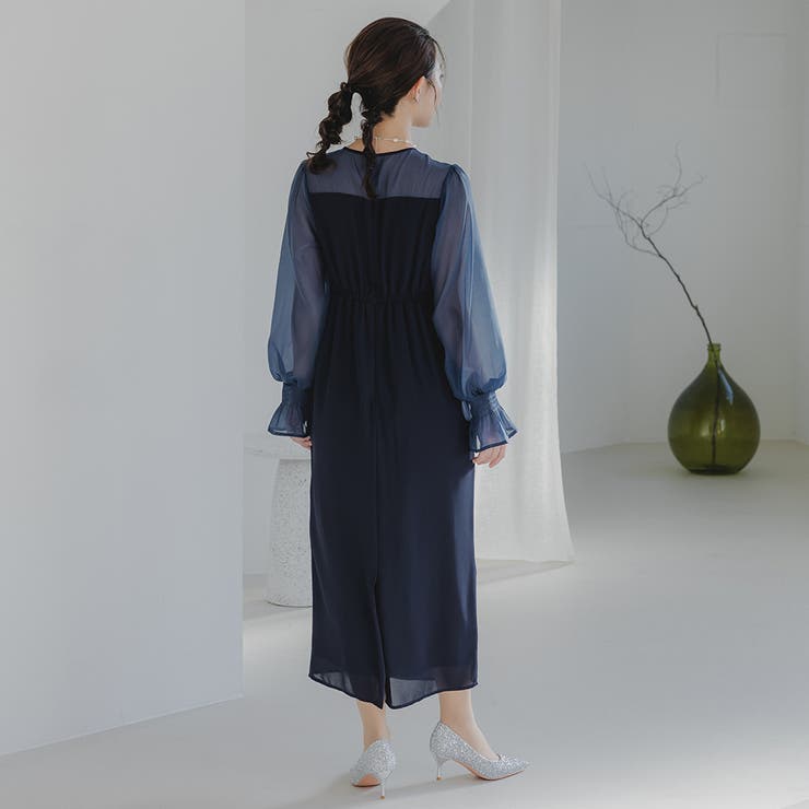 ボリュームスリーブシフォンロングワンピース ドレス 結婚式 | epicday | 詳細画像64 