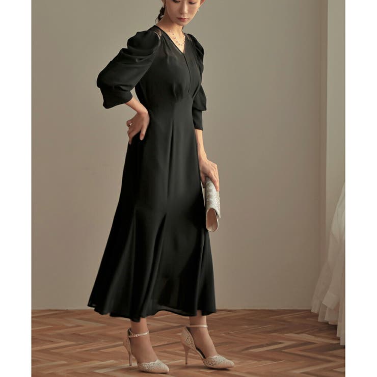 ギャザースリーブシフォンロングドレス ドレス 結婚式 | epicday | 詳細画像43 