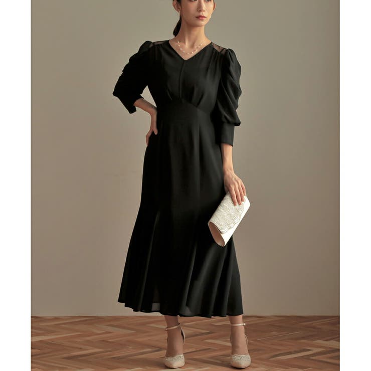 ギャザースリーブシフォンロングドレス ドレス 結婚式 | epicday | 詳細画像44 