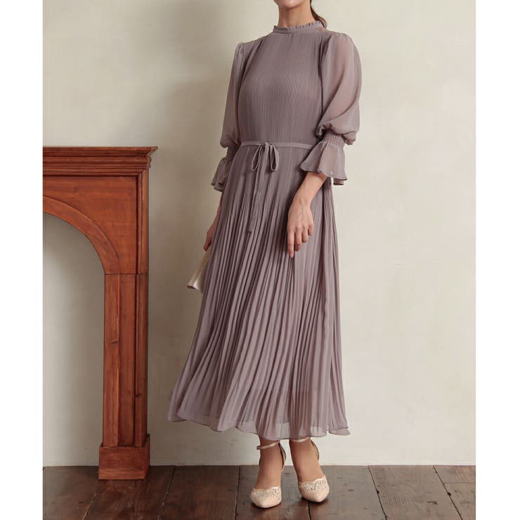 プリーツシフォンAラインロングドレス ドレス 結婚式 | epicday | 詳細画像31 