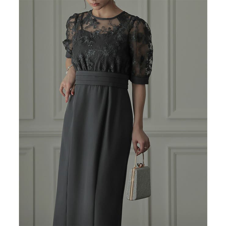 レースコンビタイトロングドレス 結婚式 ワンピース | epicday | 詳細画像10 