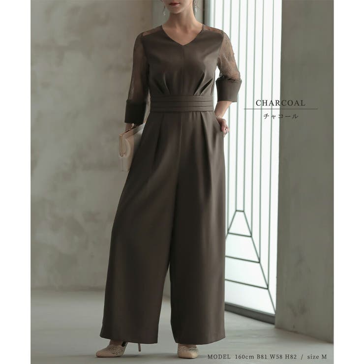 Lサイズ epicday パーティードレス 体型カバー チャコール 結婚