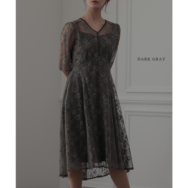 ダークグレー | ラメレースドレス ドレス 結婚式 | epicday