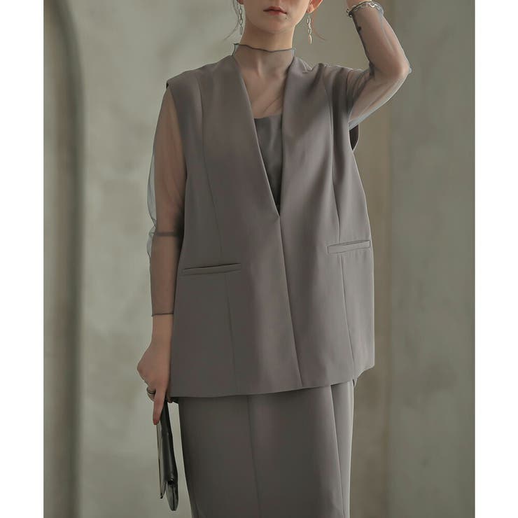 プルオーバージレ＆ワンピースセットアップ ドレス 結婚式 | epicday | 詳細画像7 