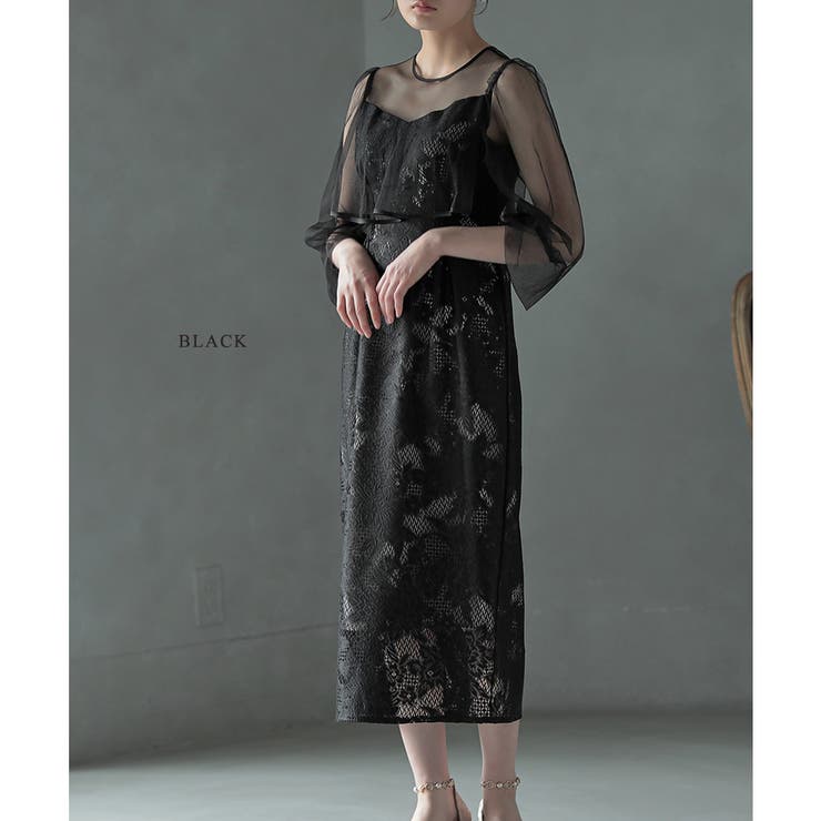 ブラック | レイヤードタイトロングドレス ドレス 結婚式 | epicday