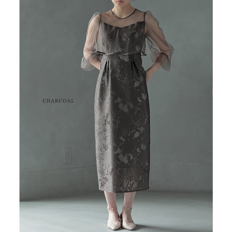 チャコール | レイヤードタイトロングドレス ドレス 結婚式 | epicday