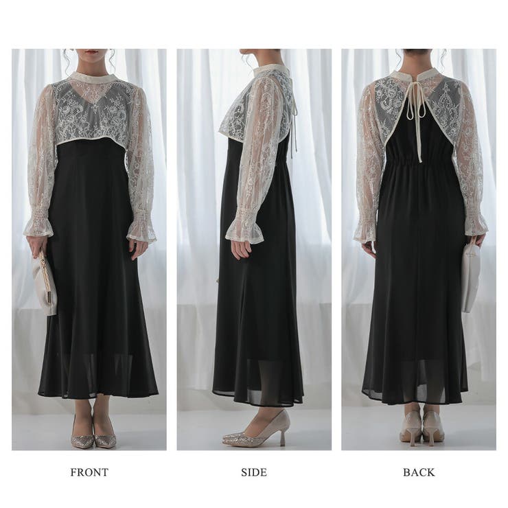 レーストップス＆フレアドレスセットアップ ドレス 結婚式 | epicday | 詳細画像48 