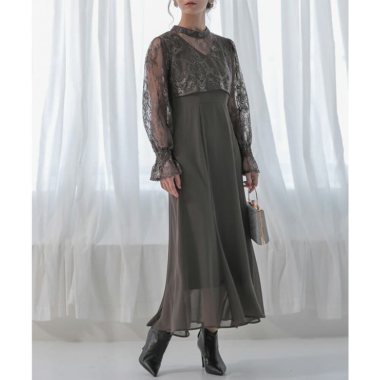 レーストップス＆フレアドレスセットアップ ドレス 結婚式 | epicday | 詳細画像27 