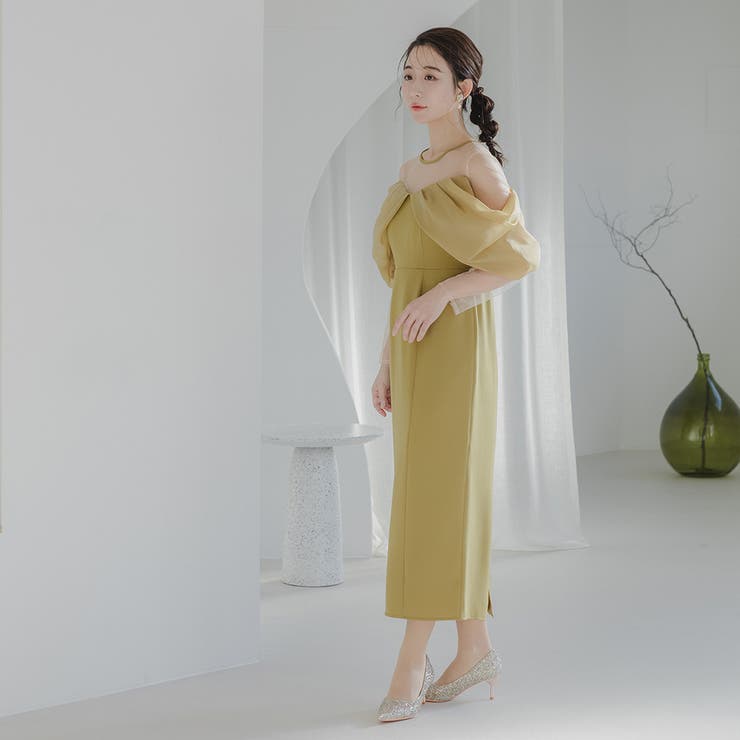 楽天市場】オフショルダータイトドレス パーティードレス 結婚式