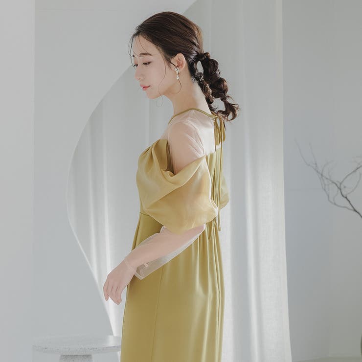 オフショルダータイトドレス ドレス 結婚式[品番：GRVW0001088