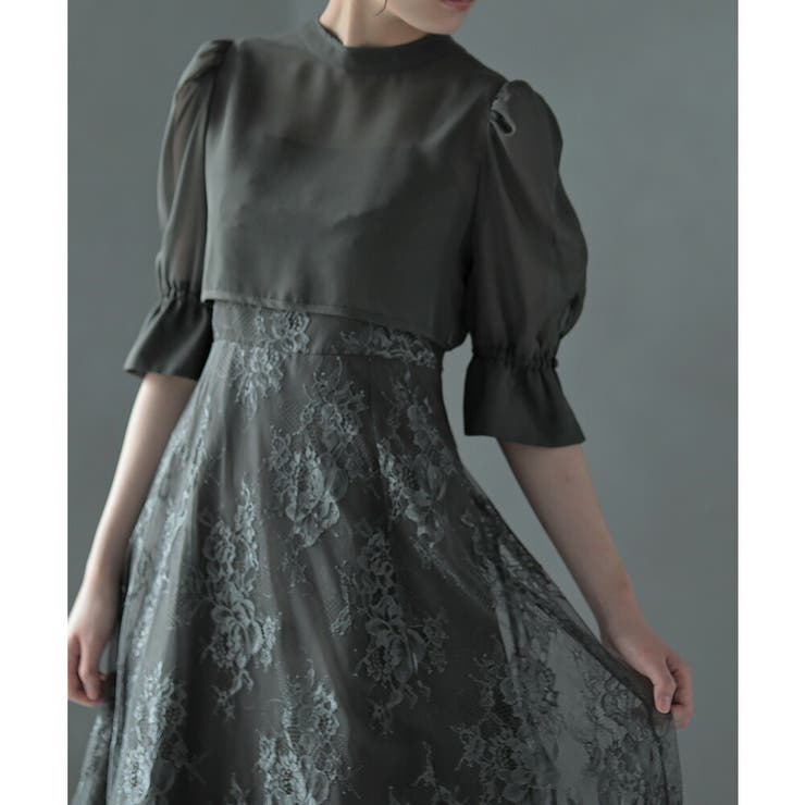 ショートトップス＆レースフレアドレスセットアップ ドレス 結婚式 | epicday | 詳細画像19 