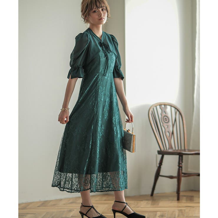 ショートトップス＆レースフレアドレスセットアップ ドレス 結婚式 | epicday | 詳細画像28 