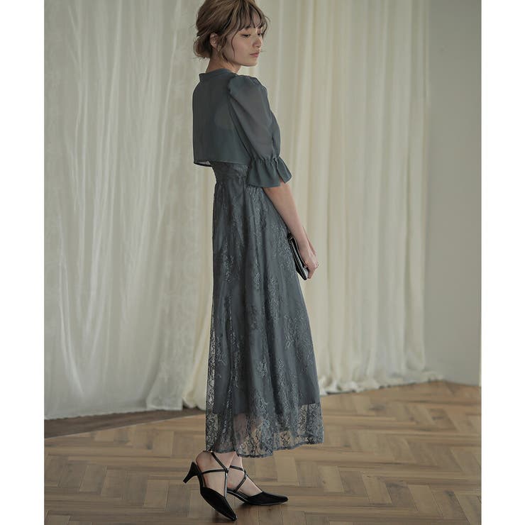 ショートトップス＆レースフレアドレスセットアップ ドレス 結婚式 | epicday | 詳細画像35 