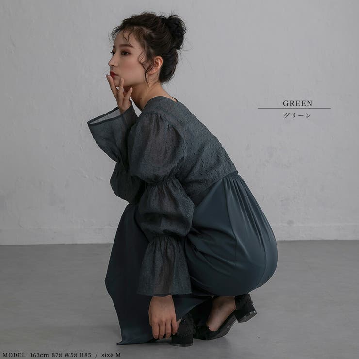 2wayシャーリングトップス＆キャミソールドレス パーティードレス ワンピース | epicday | 詳細画像2 