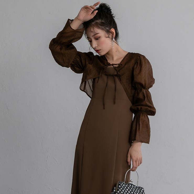 2wayシャーリングトップス＆キャミソールドレス パーティードレス ワンピース | epicday | 詳細画像15 