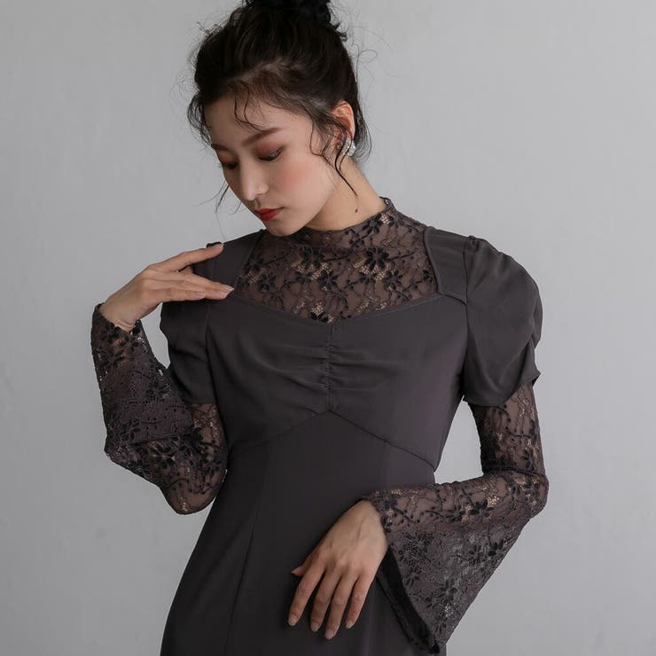 フレアレーススリーブドレス ワンピース 結婚式 | epicday | 詳細画像16 