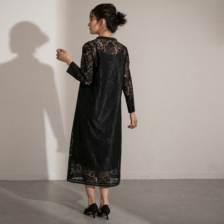 オールレーススタンドカラーロングドレス ドレス 結婚式 | epicday | 詳細画像3 