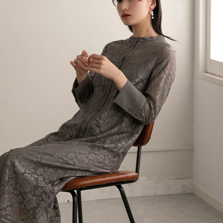 オールレーススタンドカラーロングドレス ドレス 結婚式 | epicday | 詳細画像22 