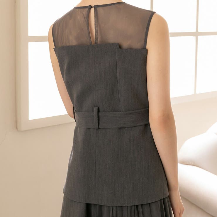 ビスチェドッキングノースリーブドレス ビスチェ風 アシンメトリー | epicday | 詳細画像31 