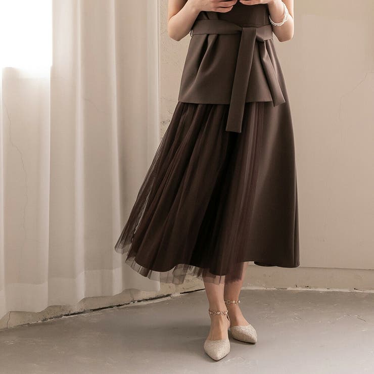 ビスチェドッキングノースリーブドレス ビスチェ風 アシンメトリー | epicday | 詳細画像19 