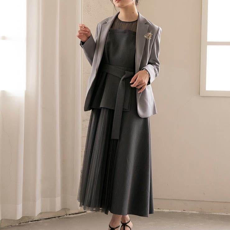 ビスチェドッキングノースリーブドレス ビスチェ風 アシンメトリー | epicday | 詳細画像23 