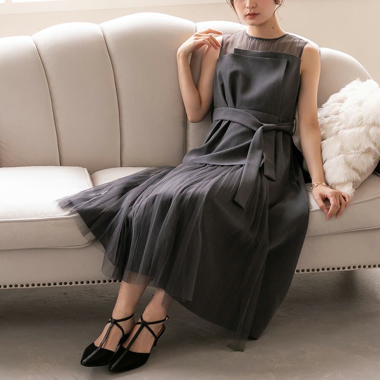 ビスチェドッキングノースリーブドレス ビスチェ風 アシンメトリー | epicday | 詳細画像27 