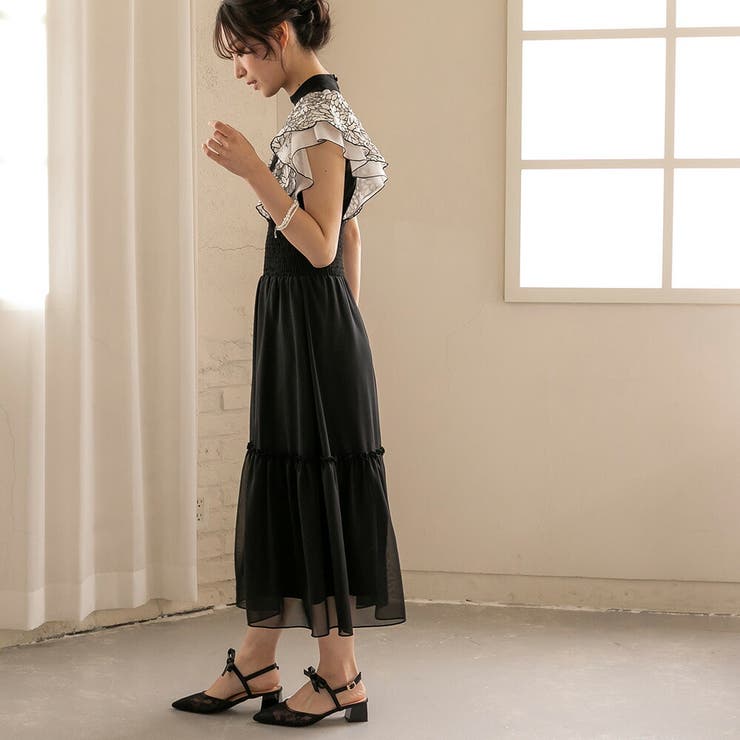 刺繍レースフリルスリーブドレス 刺繍 レース | epicday | 詳細画像24 