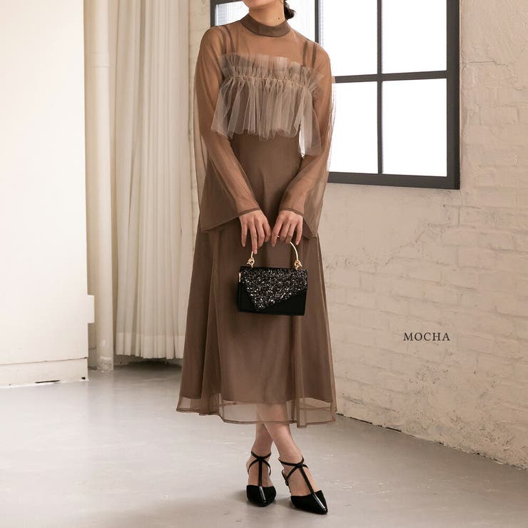 モカ | フリルチュール＆ロングドレスset フリルチュール ロングドレス | epicday