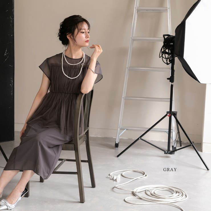 グレー | ペプラム シルエット チュール | epicday