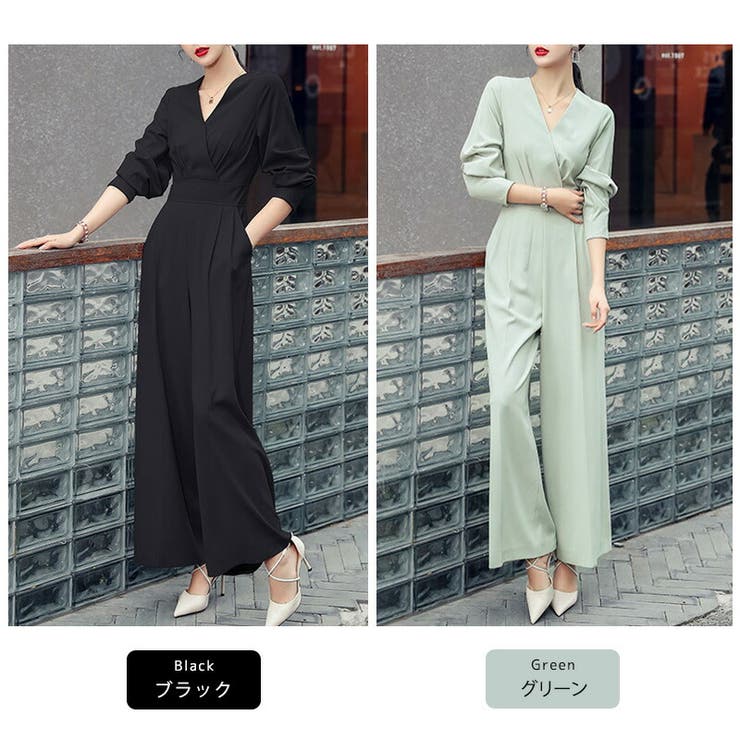 日本未入荷★Karen Millen タックワイドオールインワン オールインワン ワイドパンツ カシュクール[品番：GRVW0000255