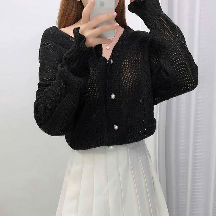 カーディガン 透かし編み 透け感[品番：GRVW0000292]｜epicday