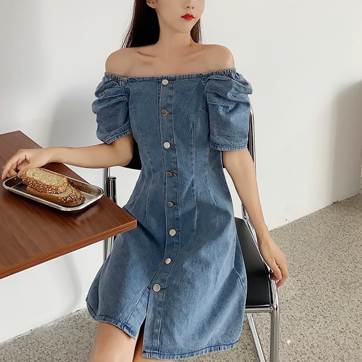 マリーンセル　デニムワンピース　ミニワンピース マリーンセル デニムワンピース ミニワンピース