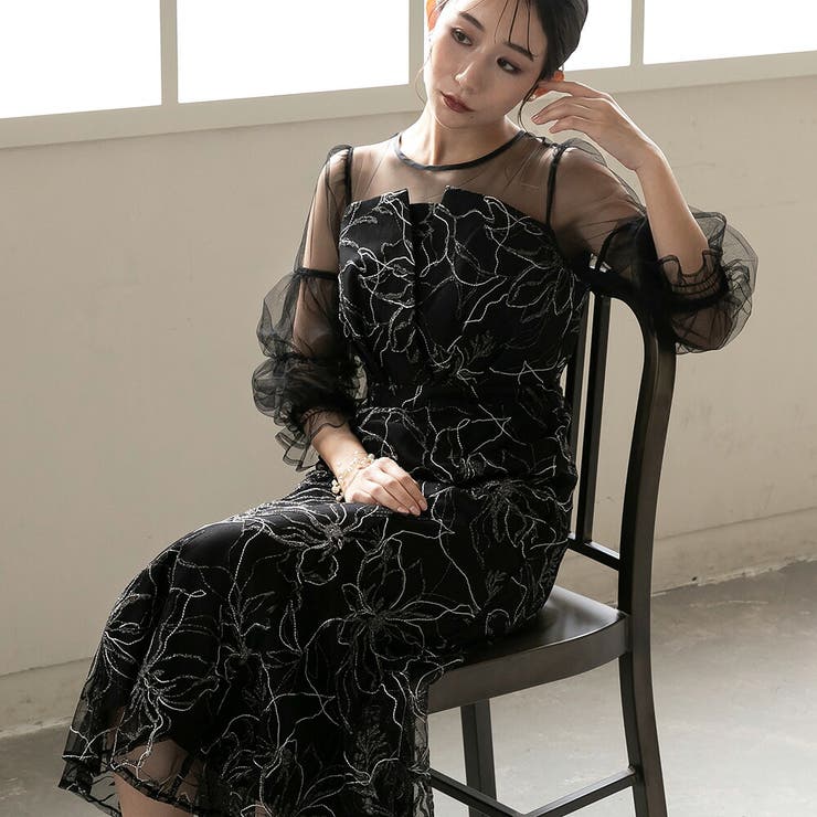 ブラック | パーティードレス ワンピース 結婚式 | epicday