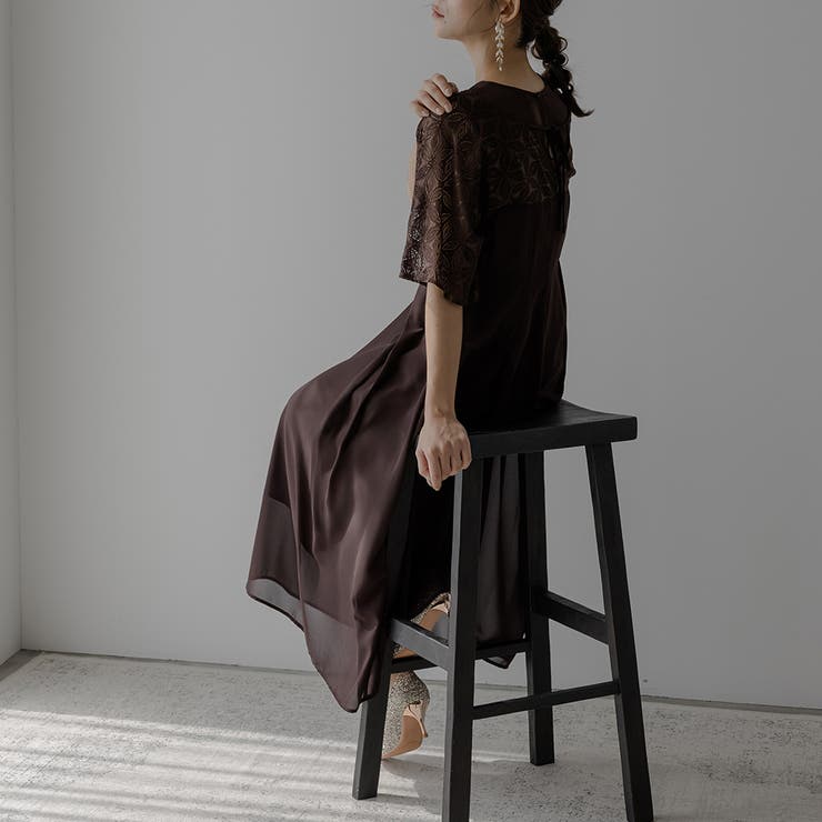 Lサイズ epicday パーティードレス 体型カバー チャコール 結婚式ドレス Lサイズ epicday パーティードレス 体型カバー チャコール 結婚