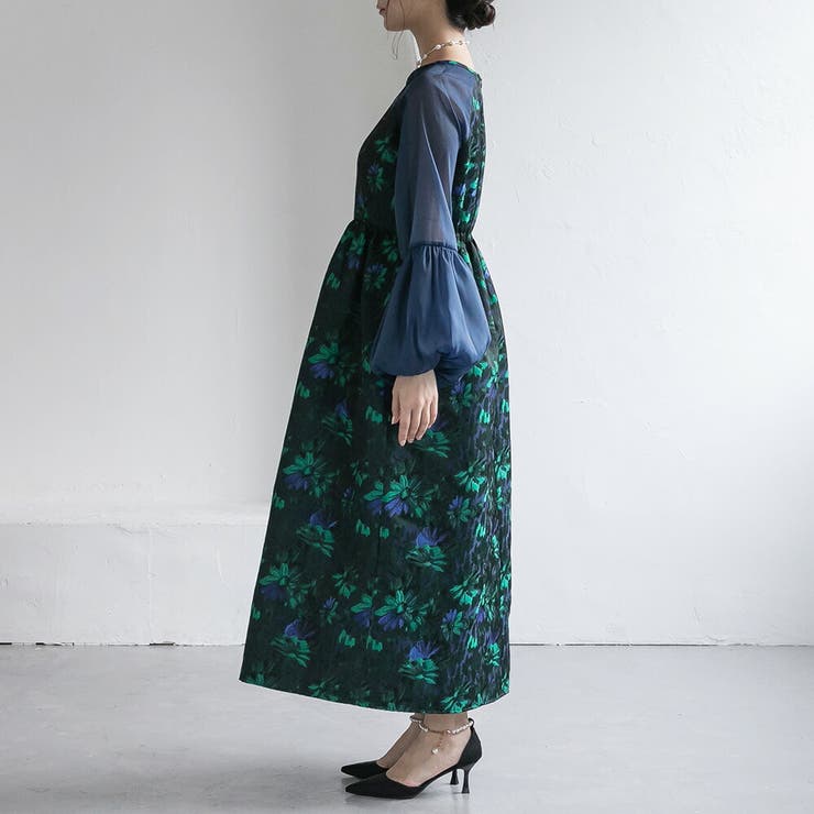 パーティードレス ロングドレス 花柄ジャカード | epicday | 詳細画像23 
